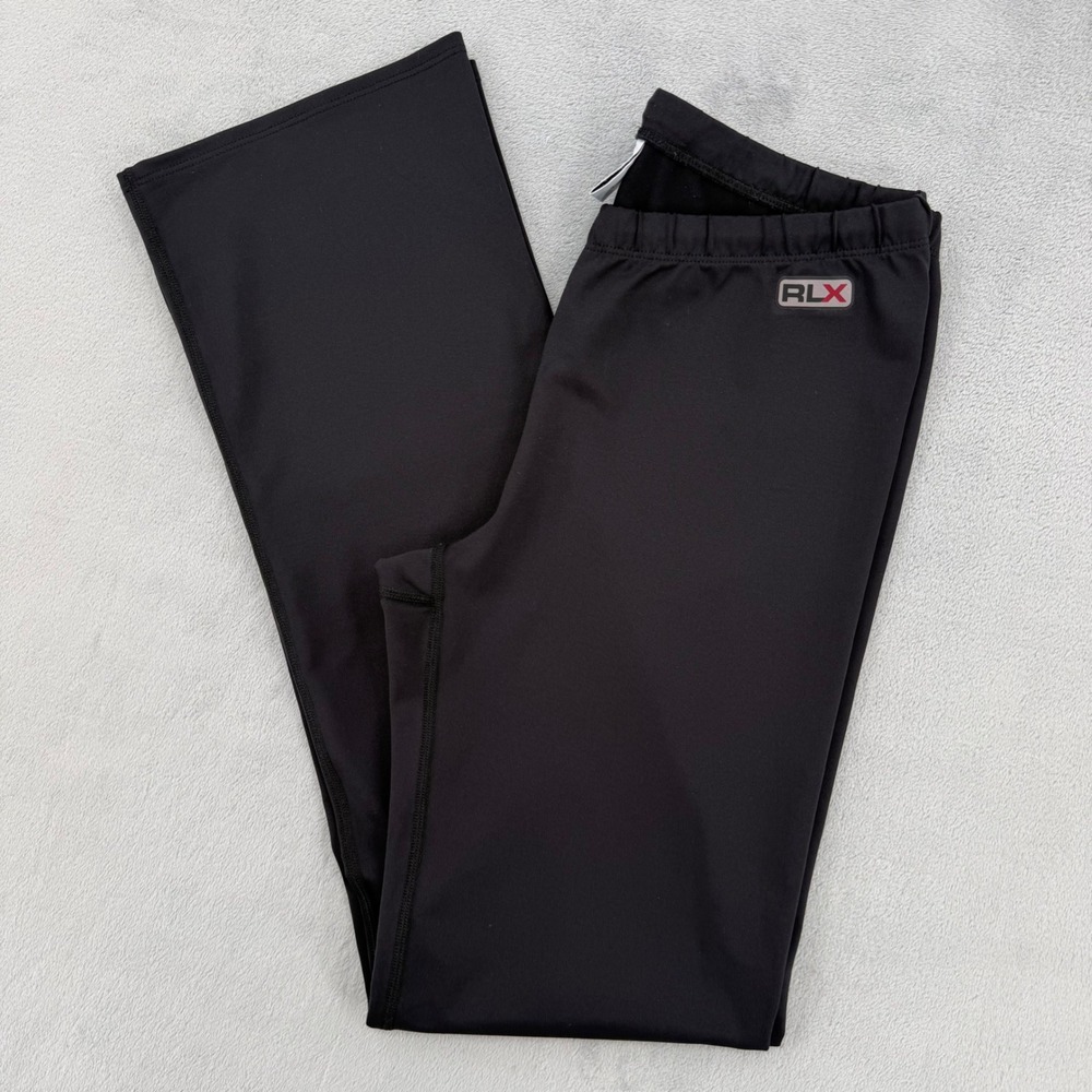RLX Polo Sport Womens Black Performance Leggings Athletic Pants Size M USA